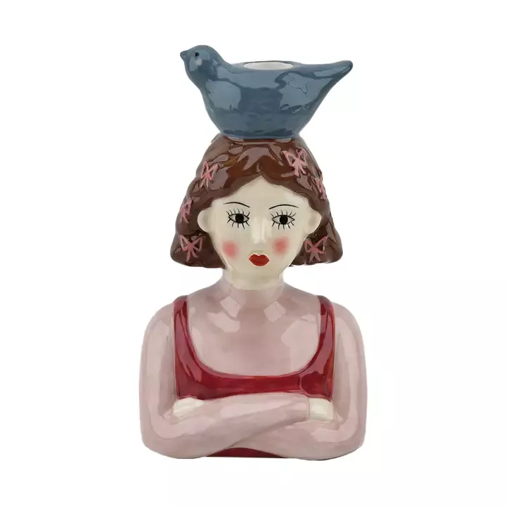 BOUGEOIR FILLE EN FAÏENCE – OPJET PARIS