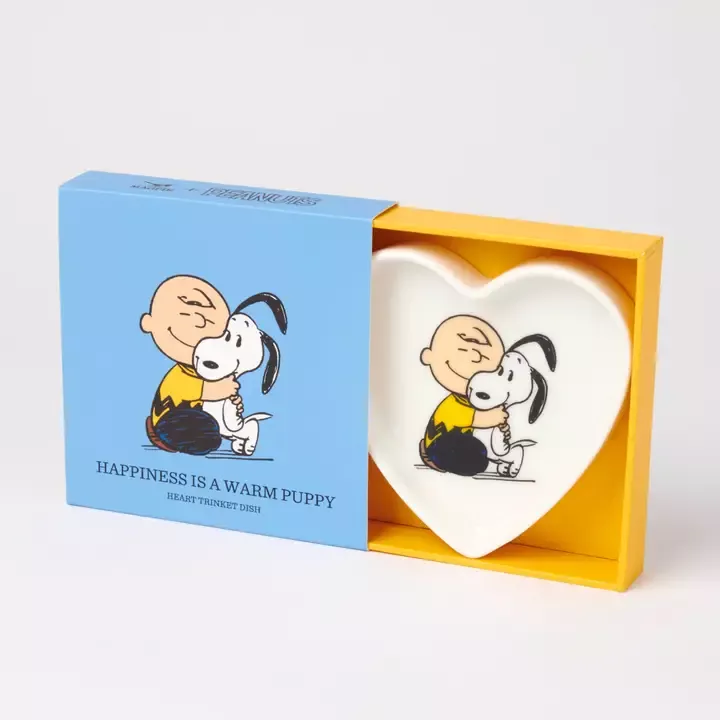 VIDE-POCHE / ASSIETTE À BIJOUX PEANUTS « HAPPINESS IS A WARM PUPPY » EN CÉRAMIQUE – PEANUTS x MAGPIE