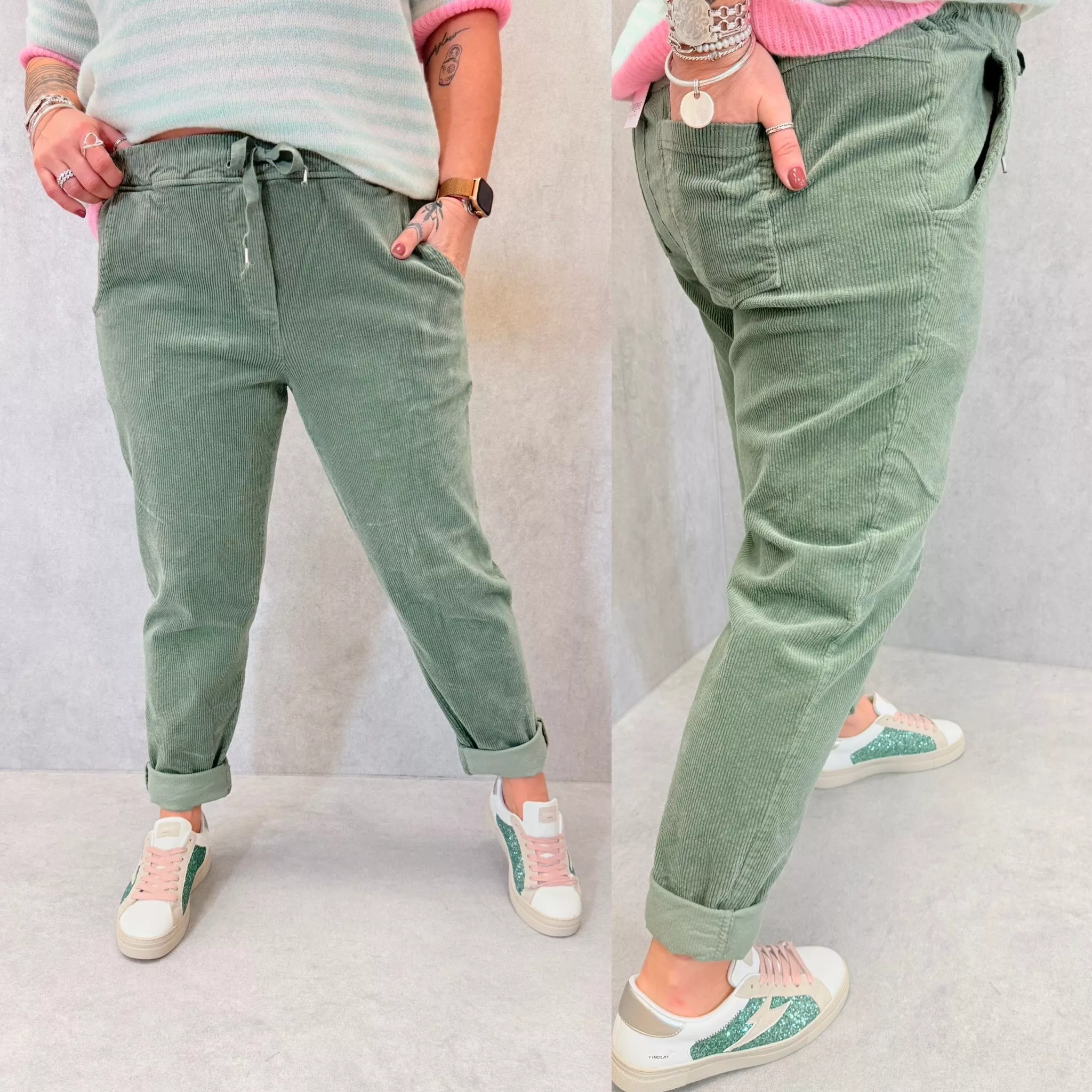 PANTALON VELOURS CÔTELÉ – C MÉLODIE – GRANDE TAILLE 44–48