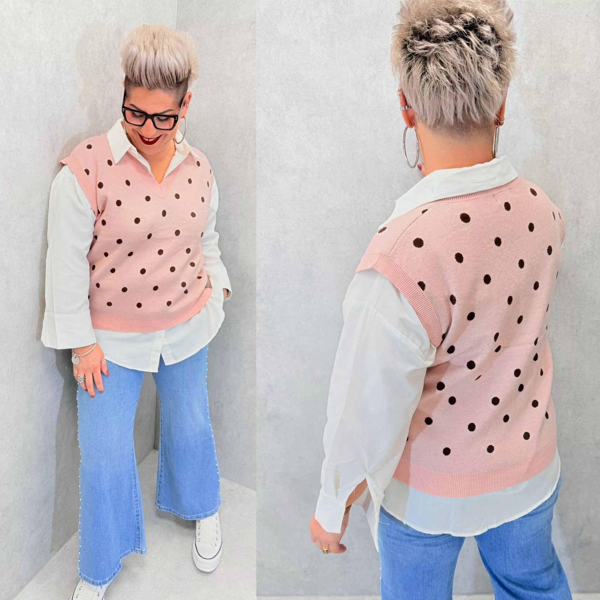 BLUSE KÉLIA – NOUGAT – GROßE GRÖSSEN 46-52