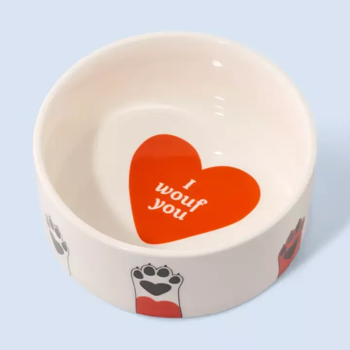 GAMELLE CHIEN EN CÉRAMIQUE “I WOOF YOU” – FLUID MARKET