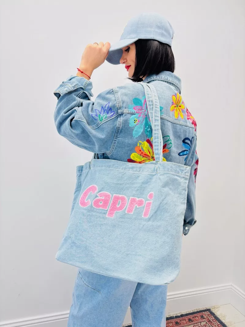 SAC EN JEAN AVEC APPLICATION BOUCLETTE – CAPRI