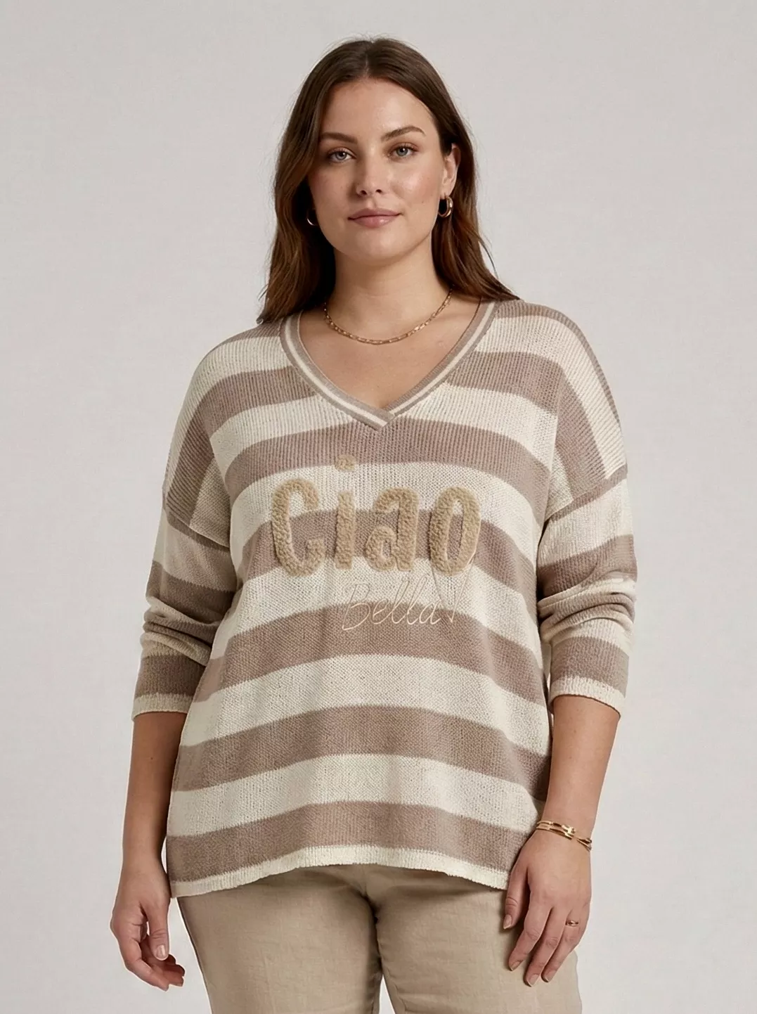 PULL CIAO BELLA – C MÉLODIE – GRANDE TAILLE 44–48