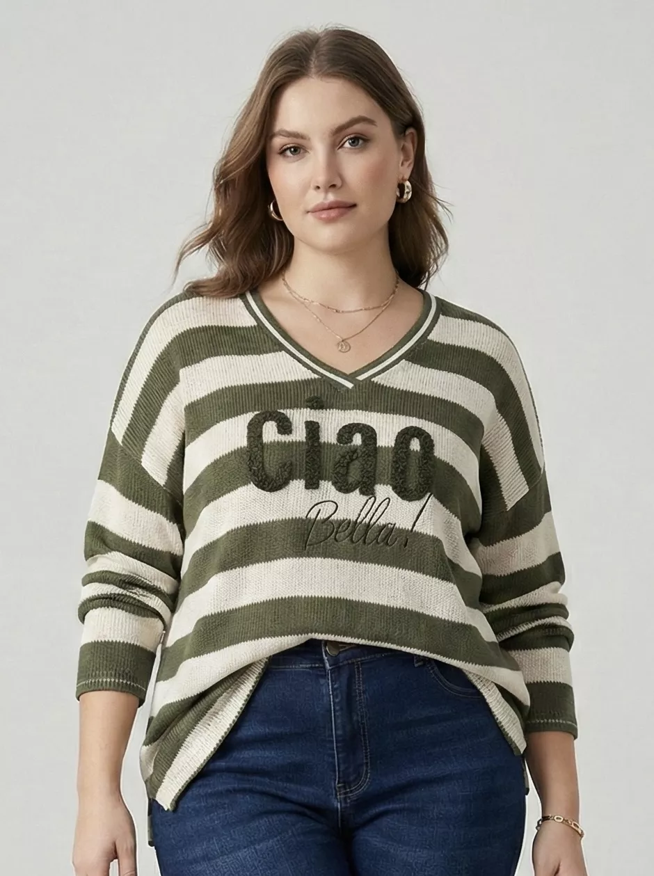 PULL CIAO BELLA – C MÉLODIE – GRANDE TAILLE 44–48