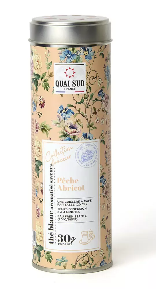 THÉ BLANC PÊCHE ABRICOT 30G – QUAI SUD