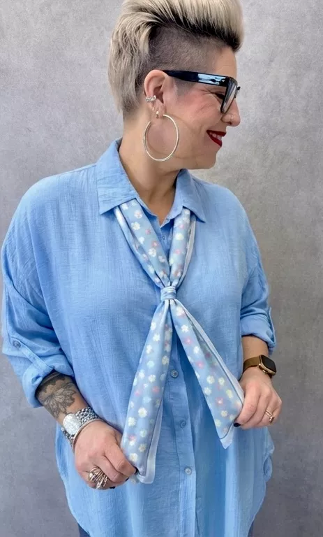 CHEMISE CRAVATE – GRANDE TAILLE 50–54