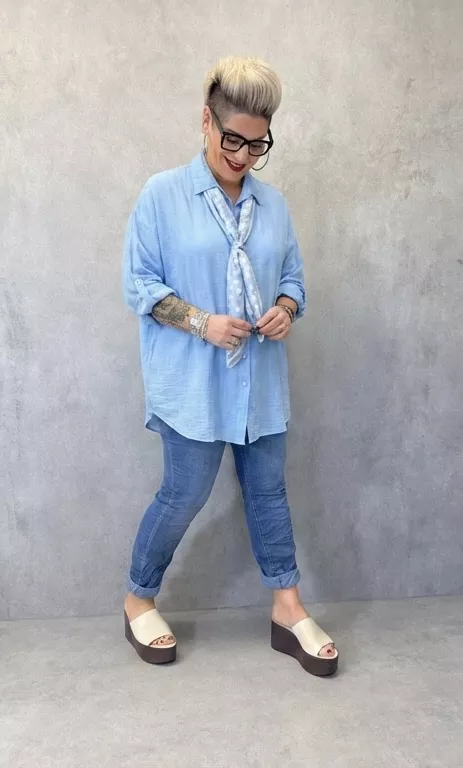 CHEMISE CRAVATE – GRANDE TAILLE 50–54