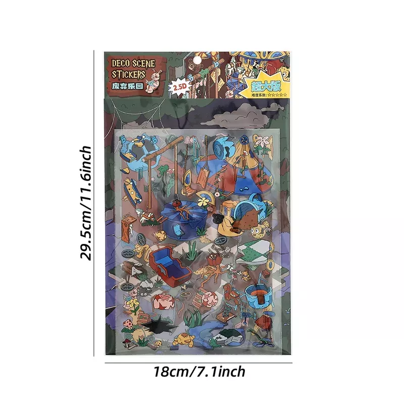 COZY STICKERS SCÈNE 3D ABANDONED PARADISE – CARTE 25 × 18 CM