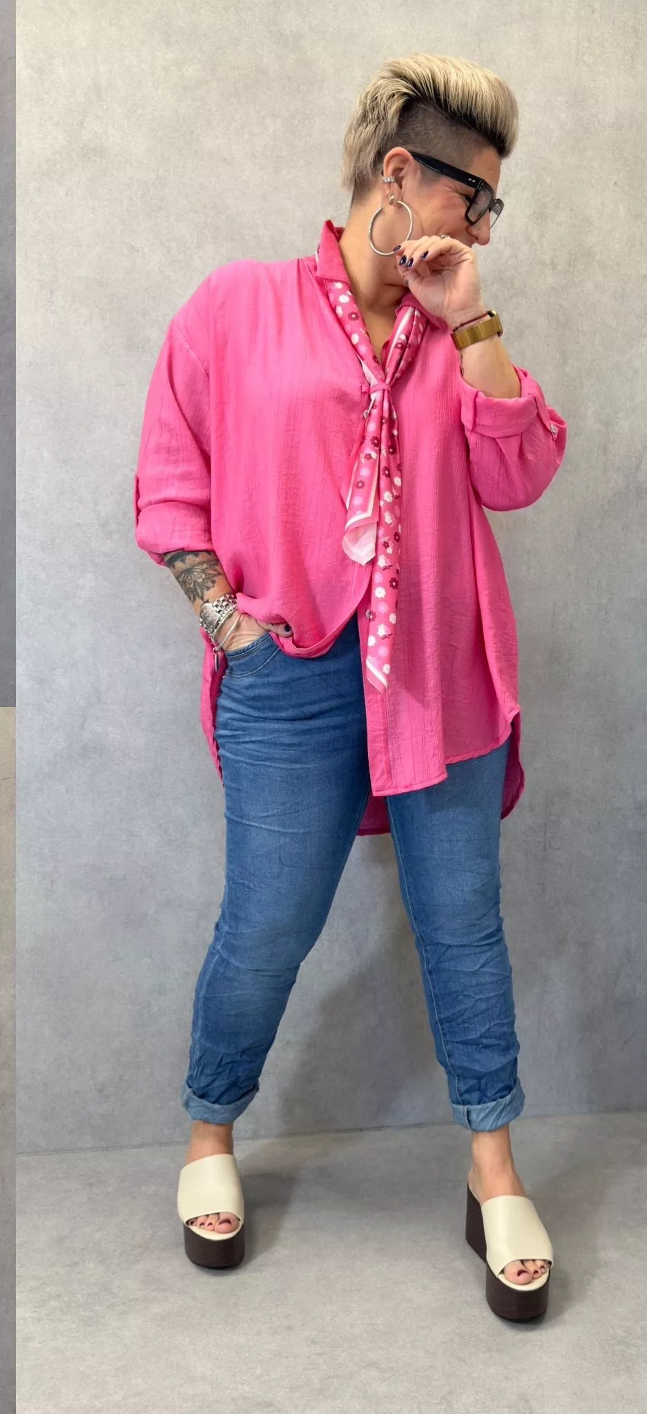 CHEMISE CRAVATE – GRANDE TAILLE 50–54