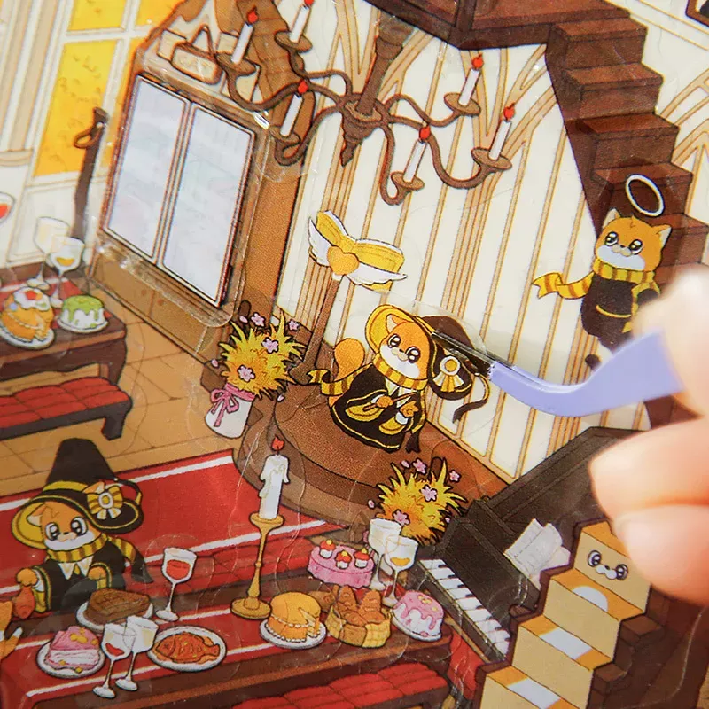 AUDITORIUM DINNER – COZY STICKERS SCÈNE 3D 15×17 CM