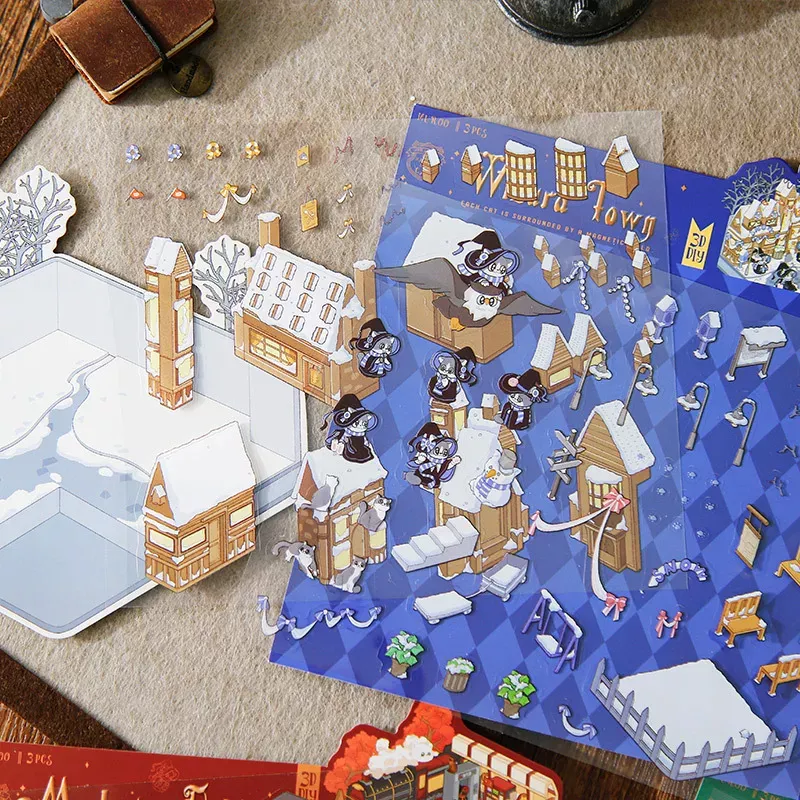 WINZARD TOWN – COZY STICKERS SCÈNE 3D 17×15 CM