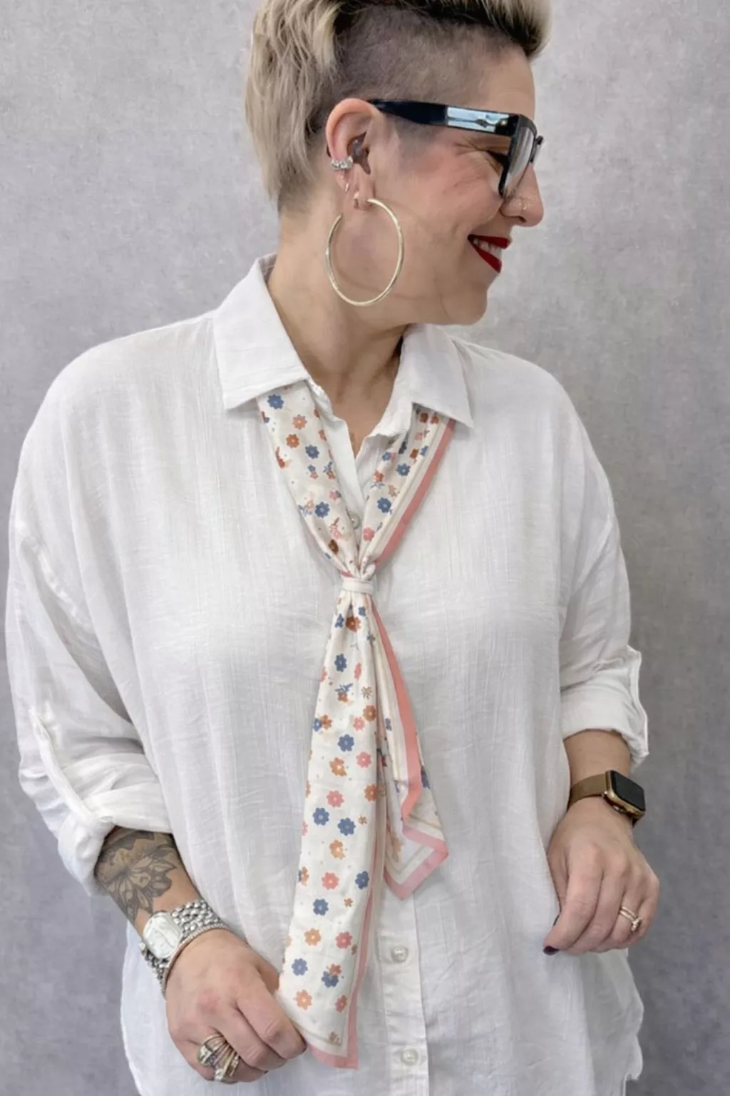 CHEMISE CRAVATE – GRANDE TAILLE 50–54