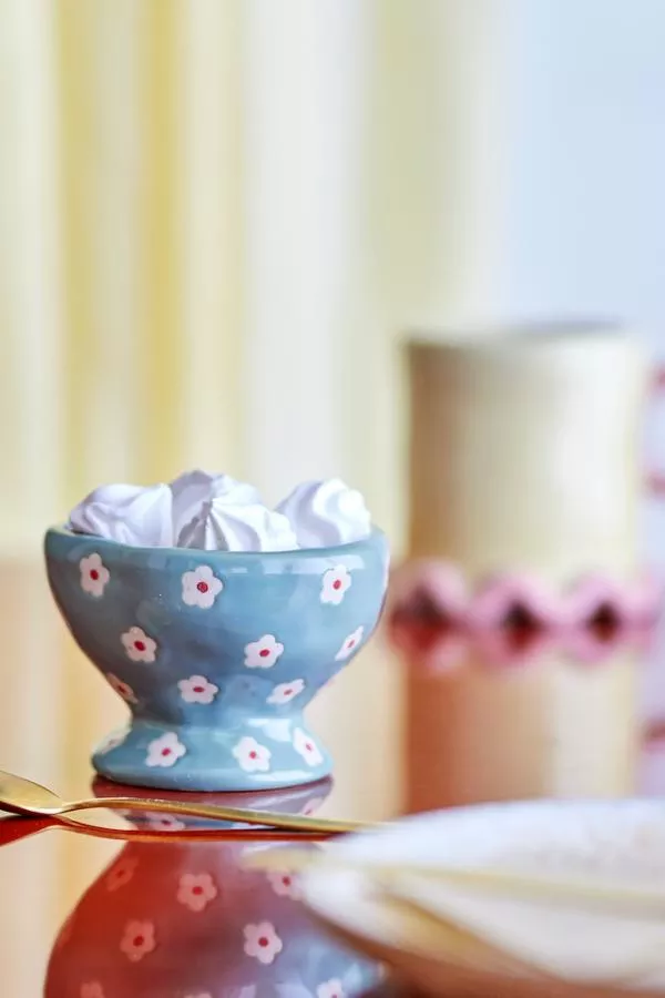 NINI BOL BLEU FLEURS EN GRÈS – BLOOMINGVILLE