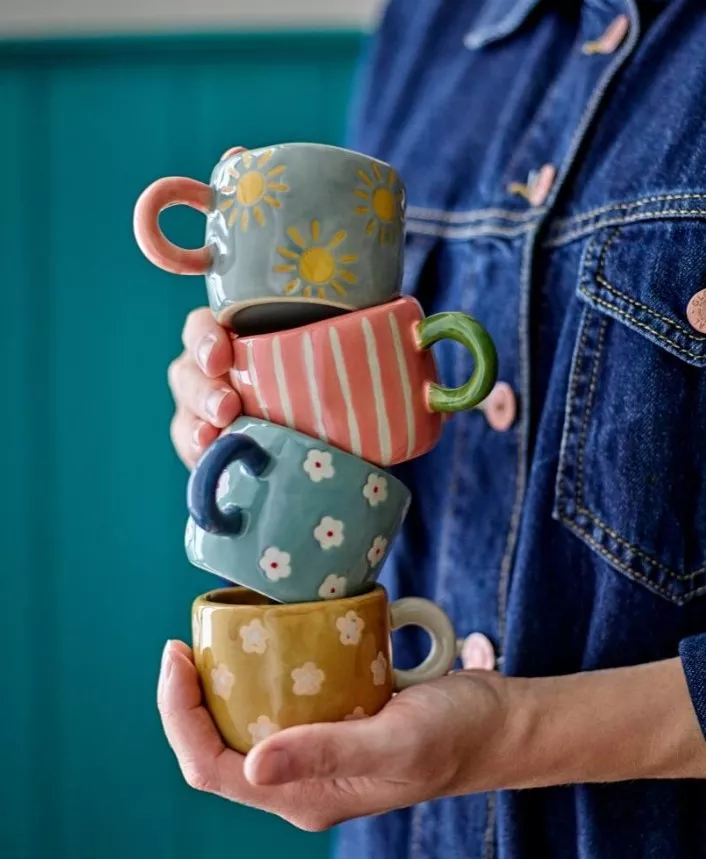 NINI TASSE FLEURS VERT D’EAU EN GRÈS – BLOOMINGVILLE