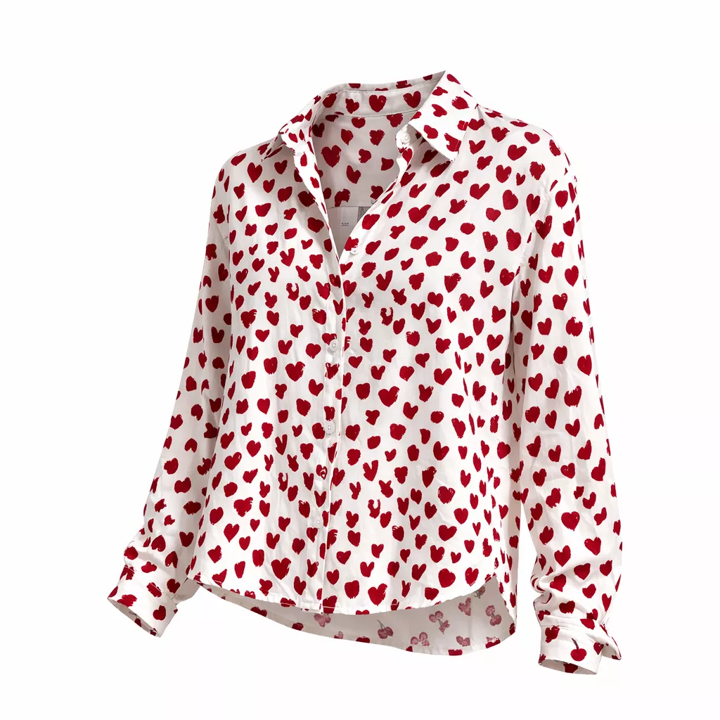 BLOUSE CŒUR – NOUGAT – GRANDE TAILLE 42–48