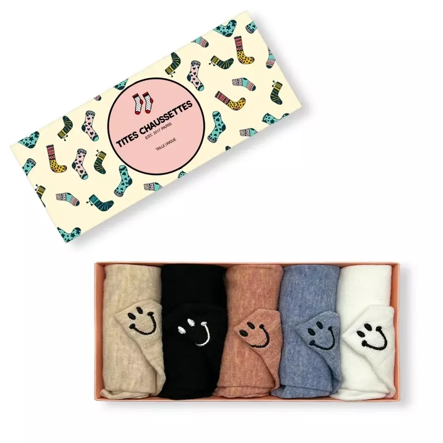 LOT DE 5 CHAUSSETTES LANGUETTE SMILEY – TITES CHAUSSETTES
