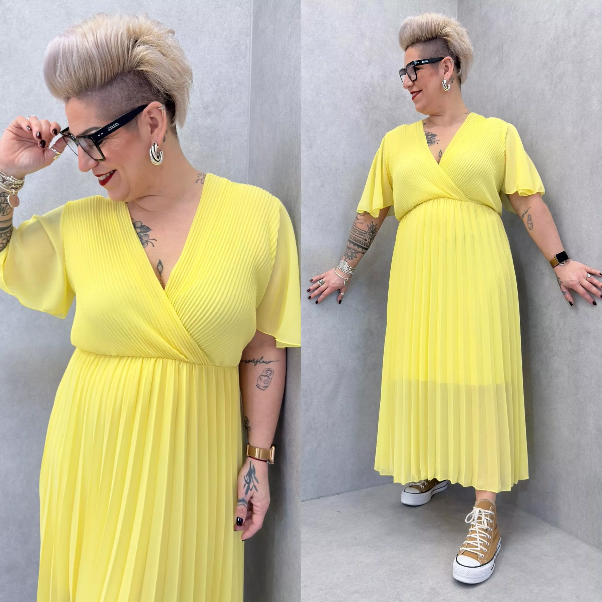 ROBE PLISSÉE – MÉLODIE – GRANDE TAILLE 44–48