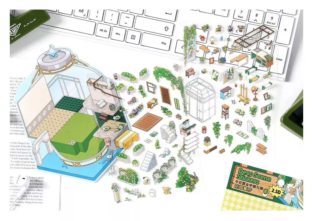 COZY STICKERS SCÈNE RESTAURANT DE JARDIN – GARDEN RESTAURANT