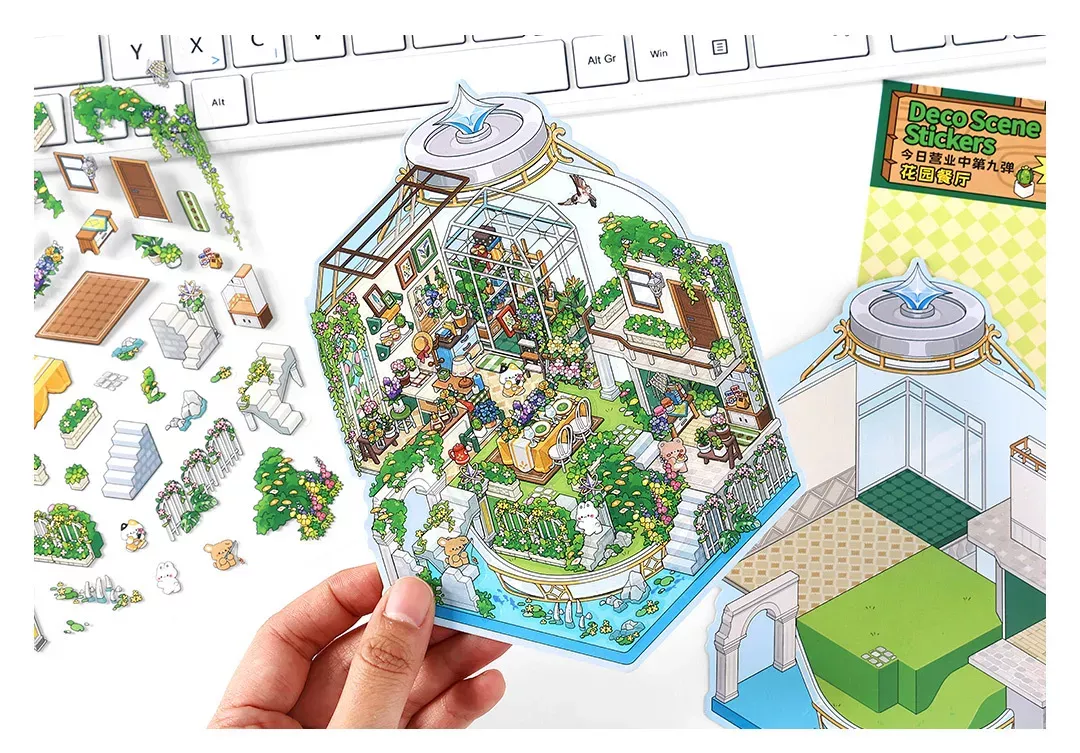 COZY STICKERS SCÈNE RESTAURANT DE JARDIN – GARDEN RESTAURANT