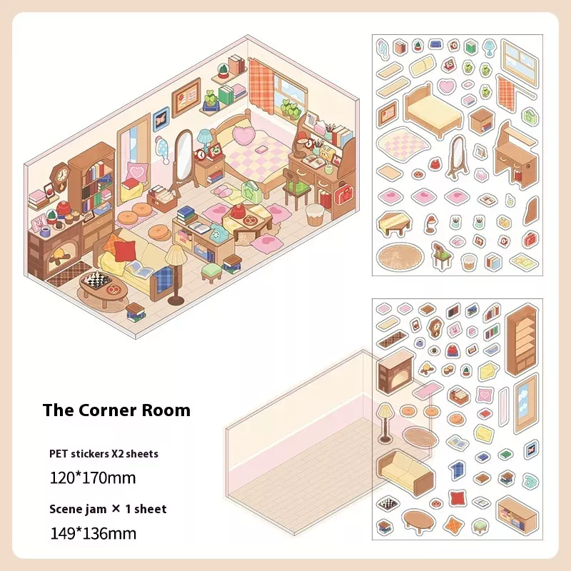 COZY STICKERS SZENE GEMÜTLICHES ZIMMER – CORNER ROOM