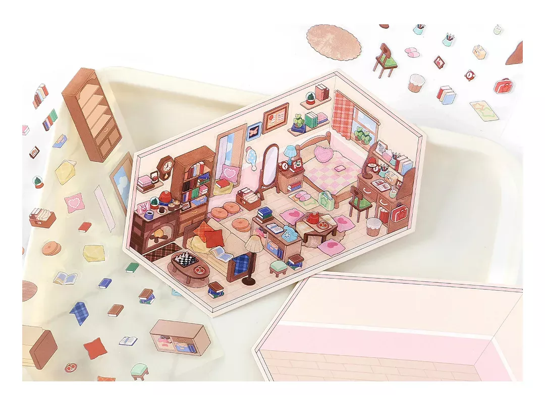 COZY STICKERS SZENE GEMÜTLICHES ZIMMER – CORNER ROOM