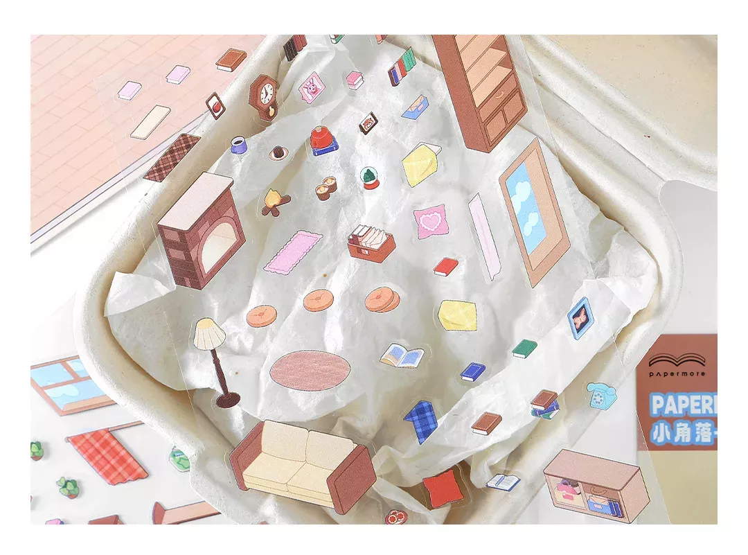 COZY STICKERS SZENE GEMÜTLICHES ZIMMER – CORNER ROOM