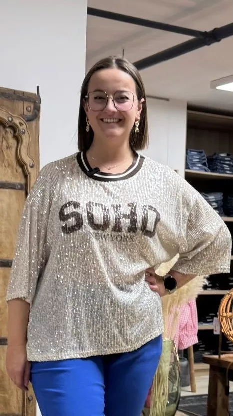 T-SHIRT SEQUIN SOHO – GRANDE TAILLE 46–50