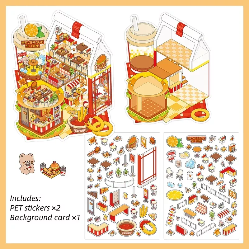 COZY STICKERS – 3D SZENE DELICIOUS BURGER CASTLE