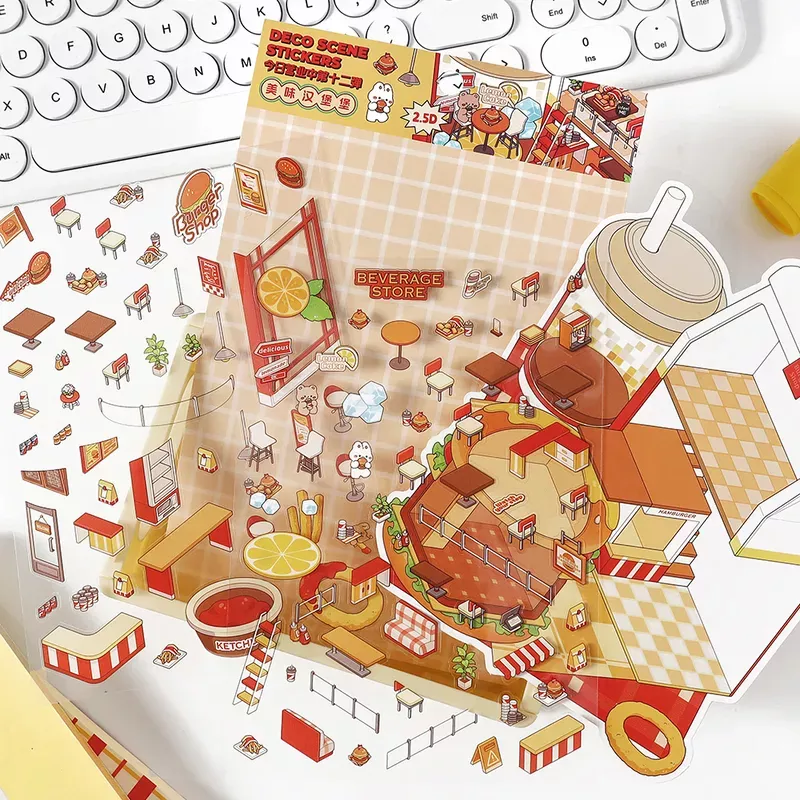 COZY STICKERS – SCÈNE 3D DELICIOUS BURGER CASTLE