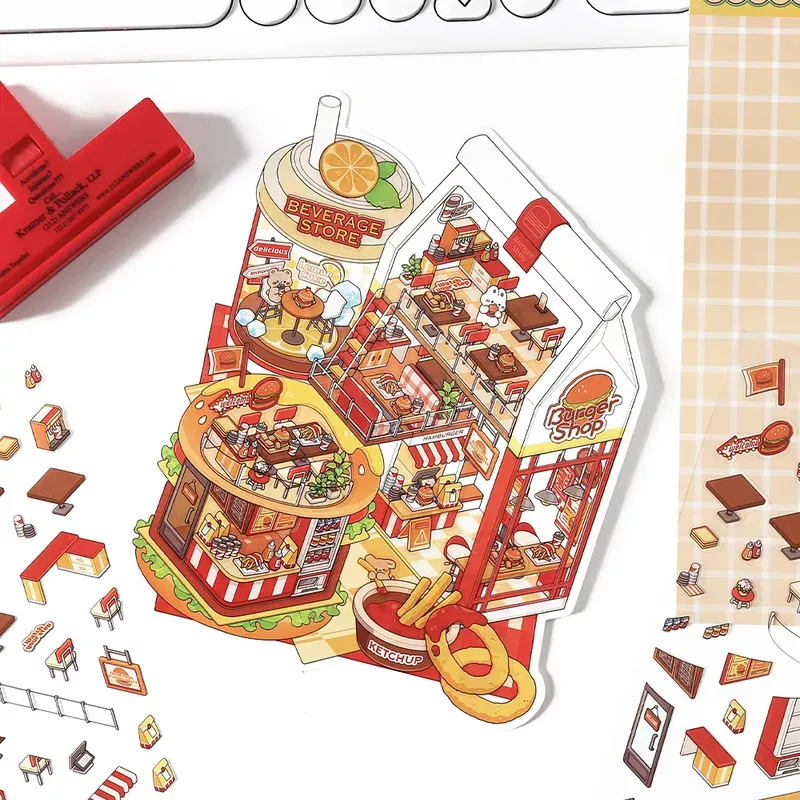 COZY STICKERS – SCÈNE 3D DELICIOUS BURGER CASTLE