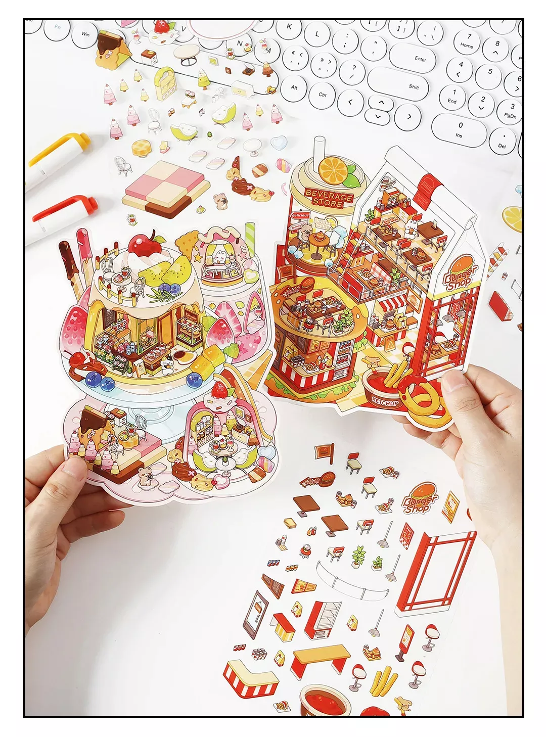 COZY STICKERS – SCÈNE 3D DELICIOUS BURGER CASTLE