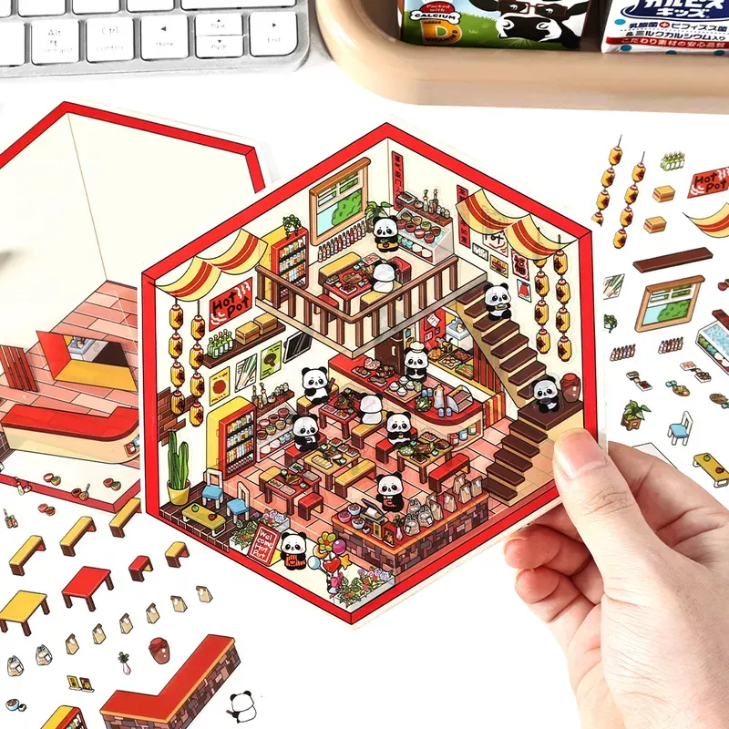 WARM HOT POT RESTAURANT – 3D SZENE COZY STICKERS