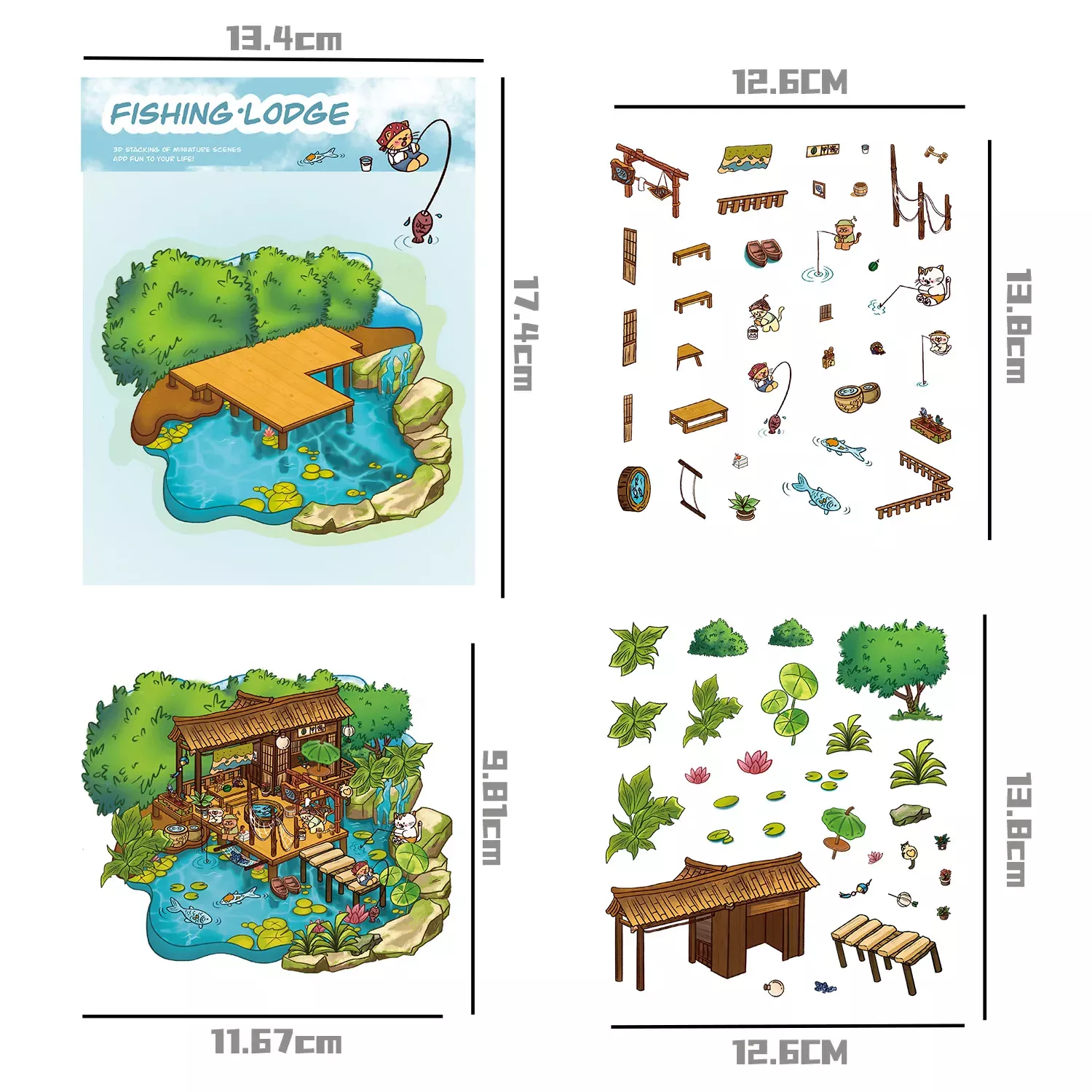 FISHING LODGE – COZY STICKERS – 3D SZENE