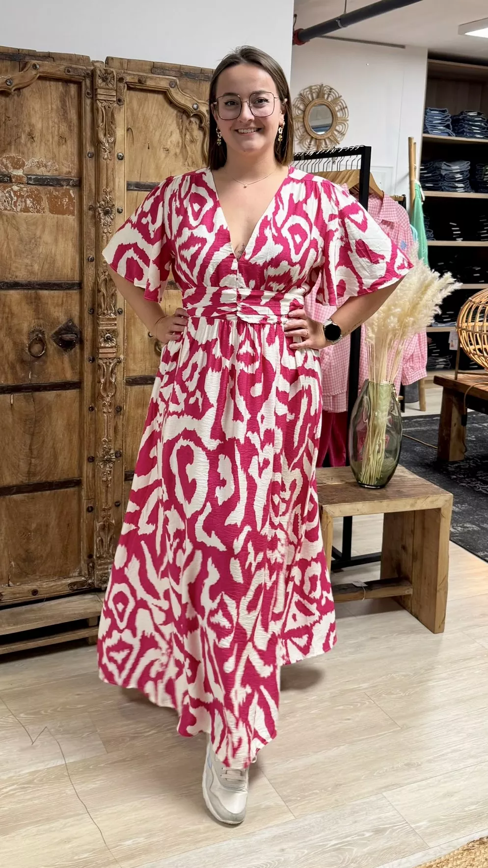 LANGES KLEID MANON GEMUSTERT – MAËLLE – GROSSE GRÖSSEN 42–50