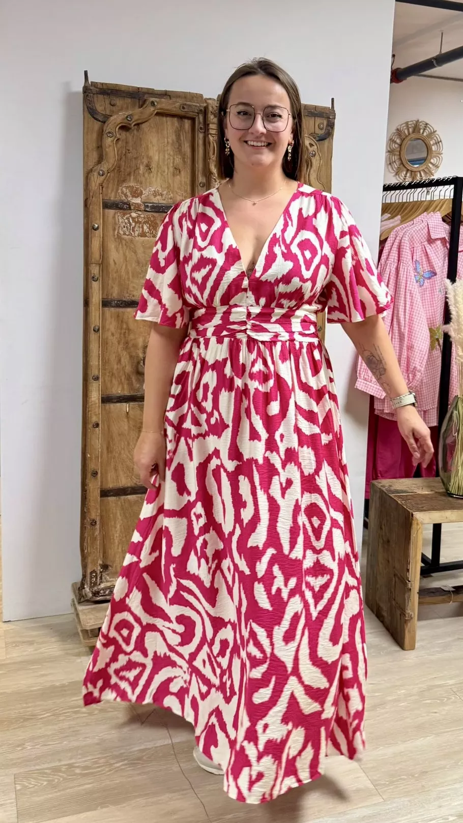 LANGES KLEID MANON GEMUSTERT – MAËLLE – GROSSE GRÖSSEN 42–50