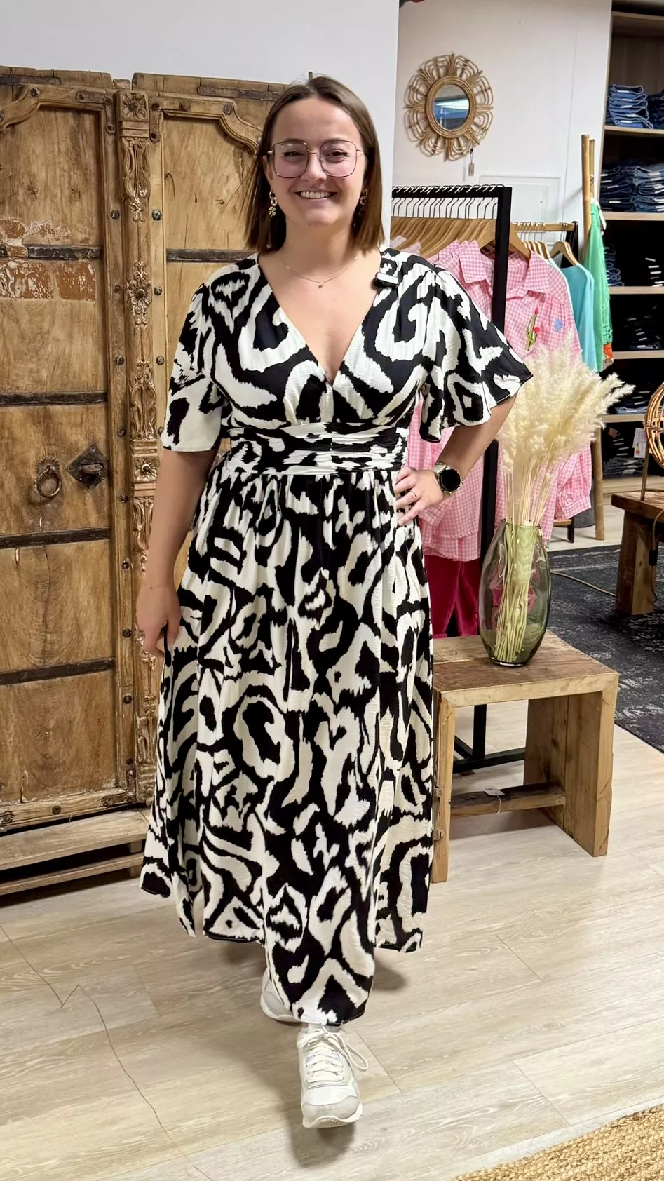 LANGES KLEID MANON GEMUSTERT – MAËLLE – GROSSE GRÖSSEN 42–50