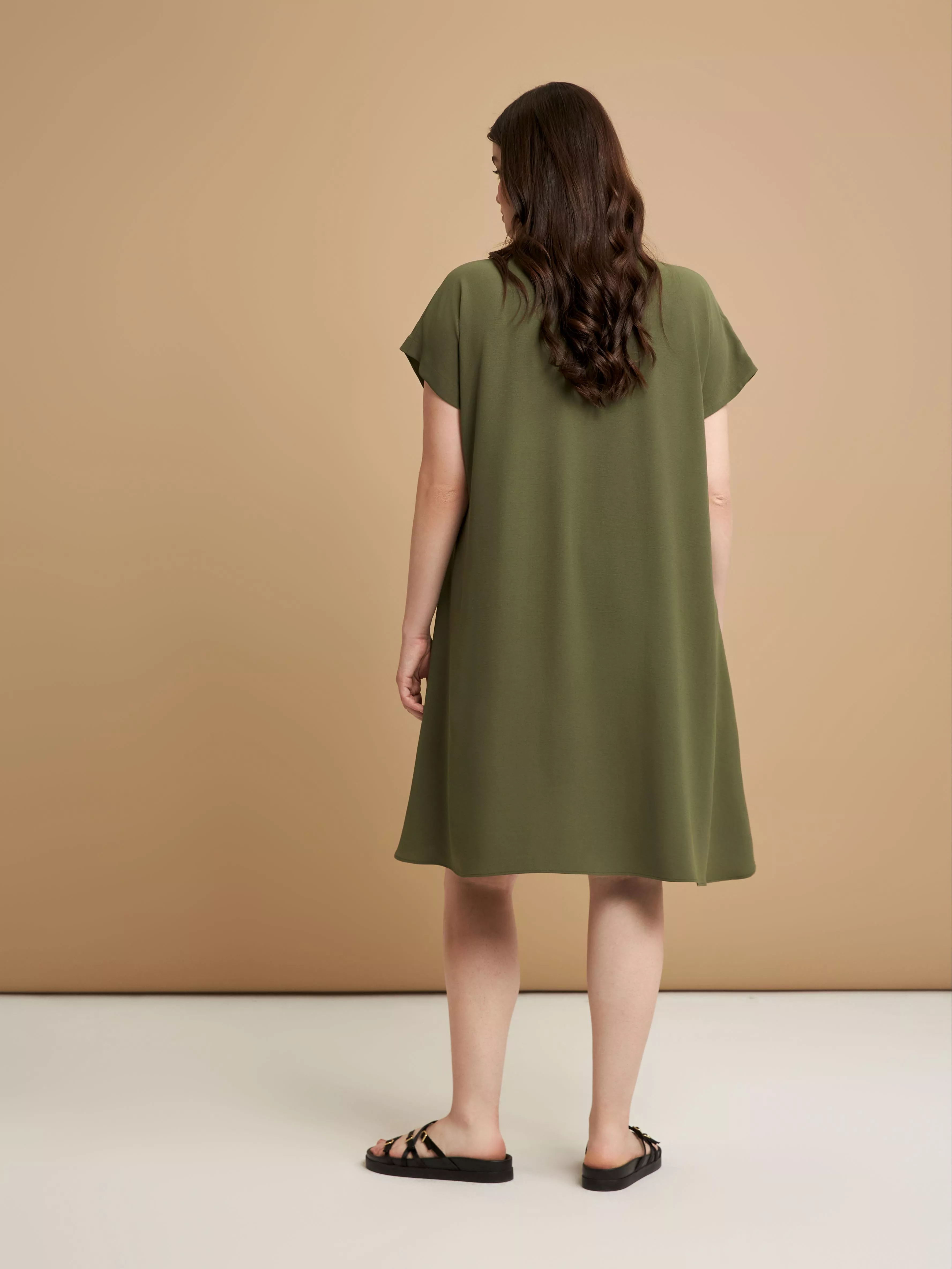 ROBE CHEMISE FLUIDE COUPE ÉVASÉE – MAT FASHION – GRANDE TAILLE 44–54