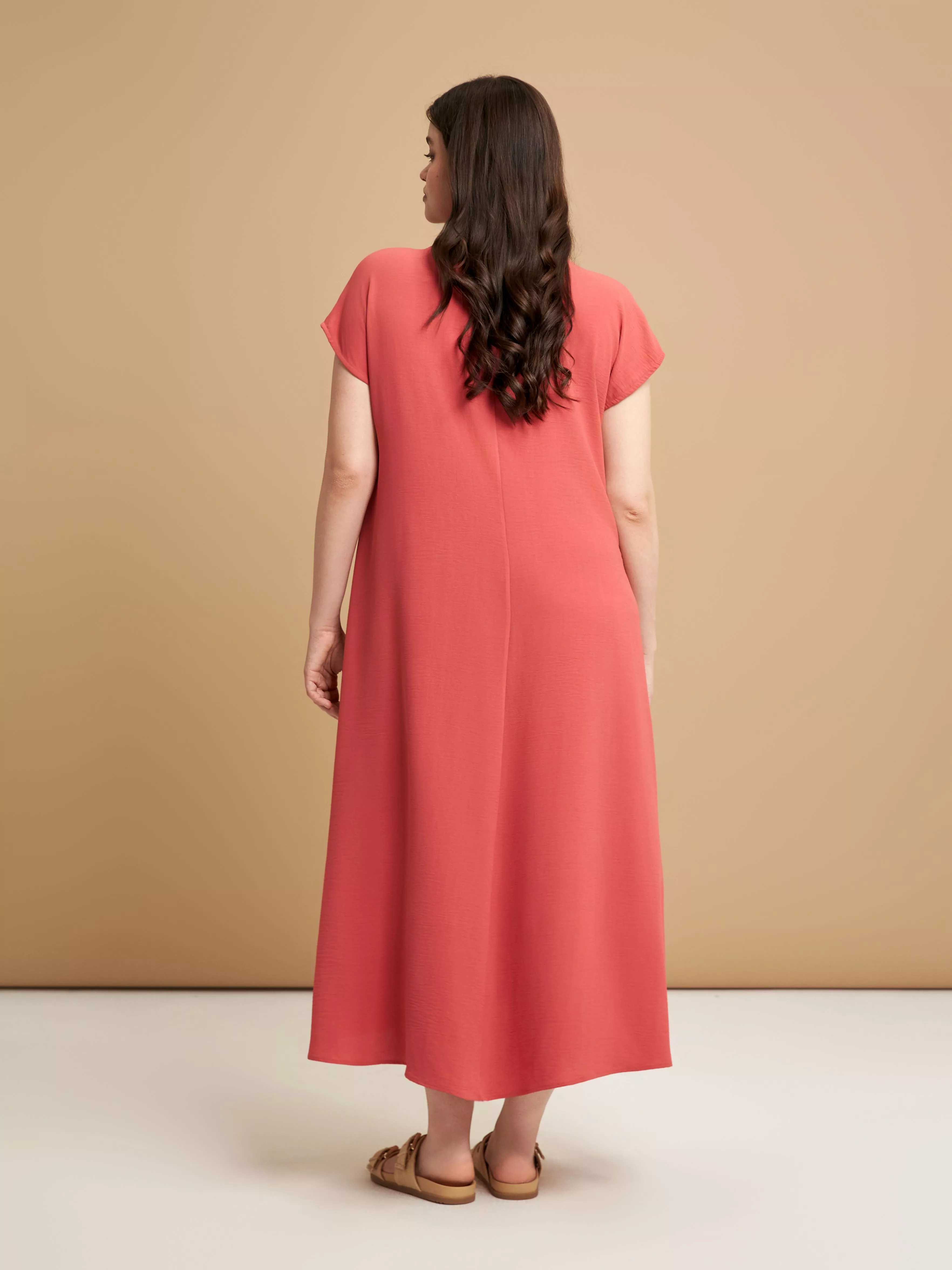 ROBE LONGUE FLUIDE COUPE AMPLE – MAT FASHION – GRANDE TAILLE 44–54