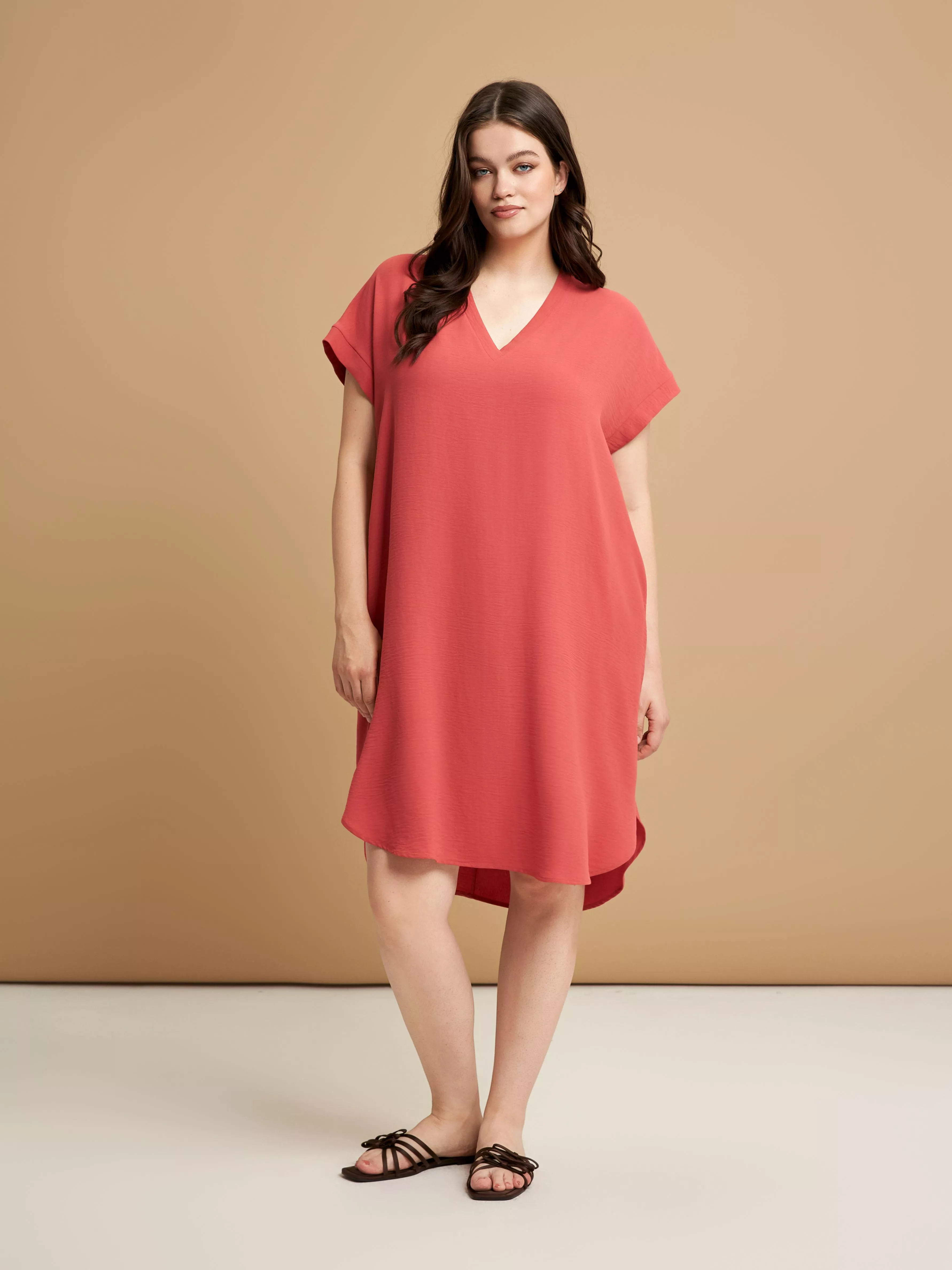ROBE TUNIQUE FLUIDE COUPE AMPLE – MAT FASHION – GRANDE TAILLE 44–54