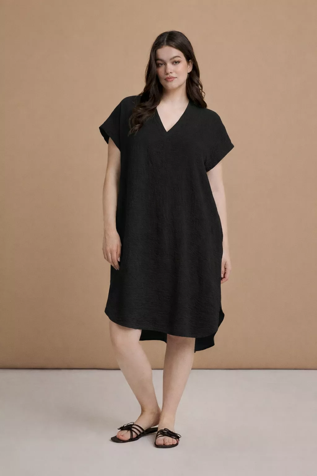 ROBE TUNIQUE FLUIDE COUPE AMPLE – MAT FASHION – GRANDE TAILLE 44–54