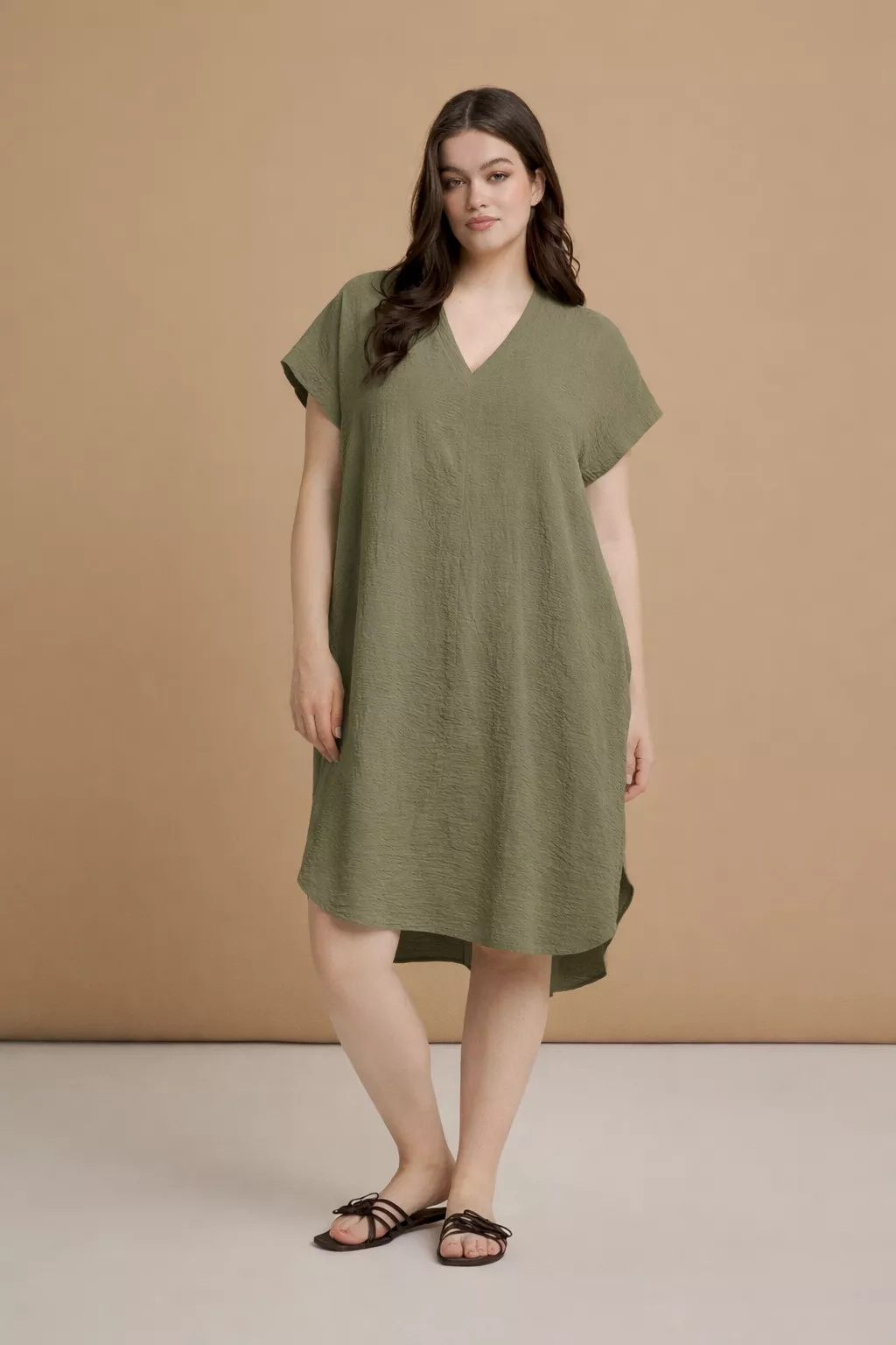 ROBE TUNIQUE FLUIDE COUPE AMPLE – MAT FASHION – GRANDE TAILLE 44–54