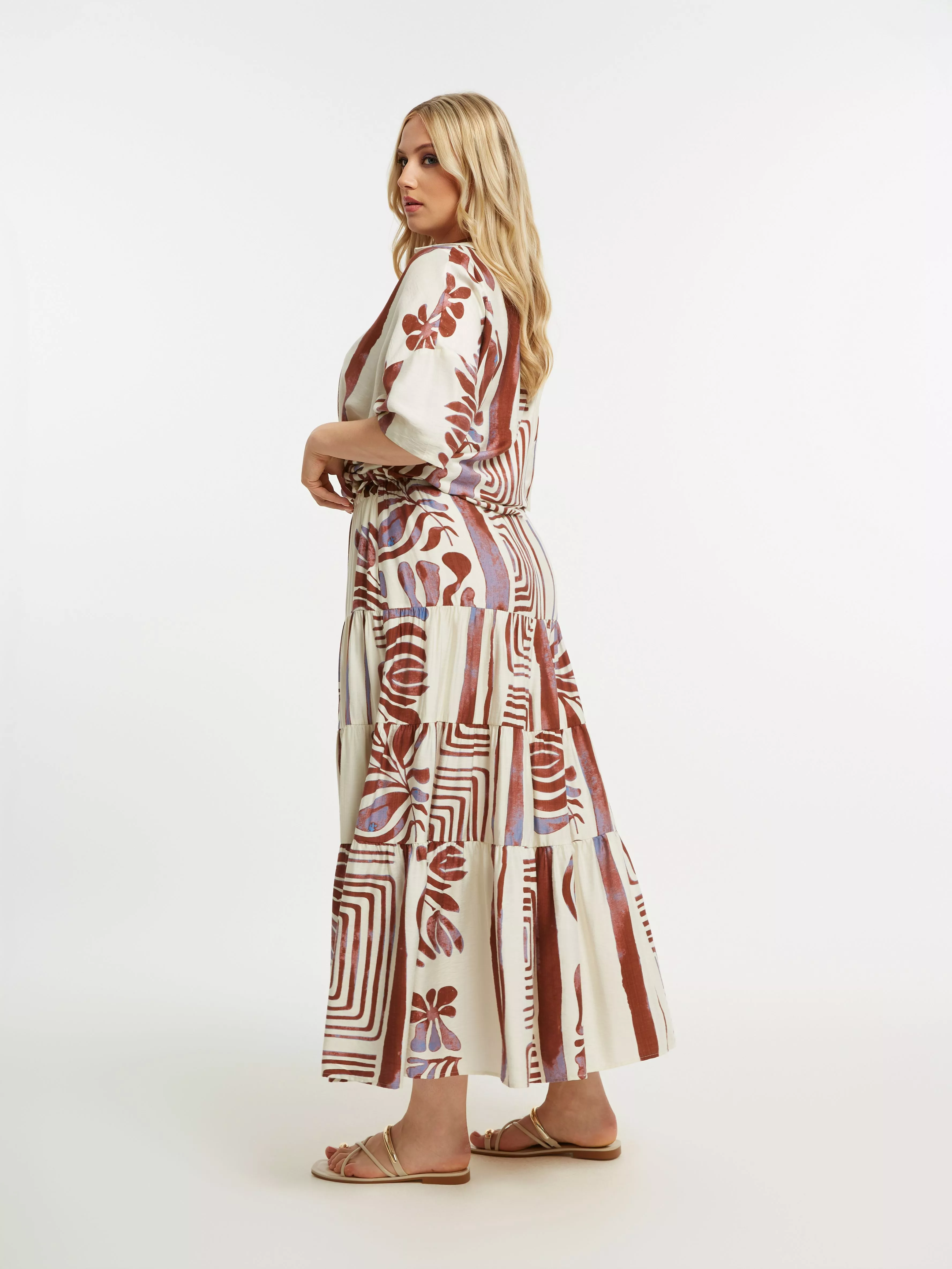 JUPE LONGUE IMPRIMÉE FLUIDE – MAT FASHION – GRANDE TAILLE 42–52