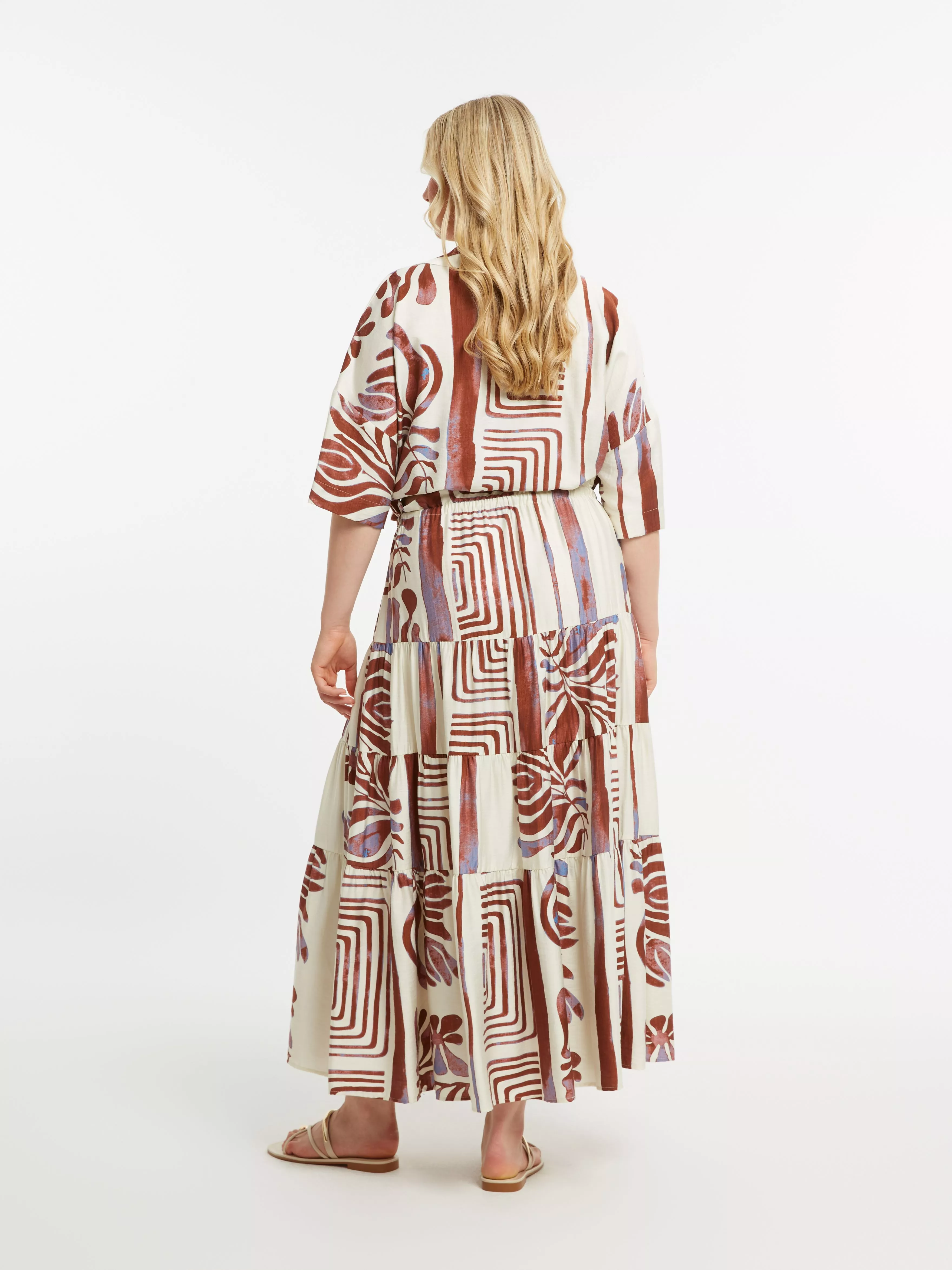 JUPE LONGUE IMPRIMÉE FLUIDE – MAT FASHION – GRANDE TAILLE 42–52