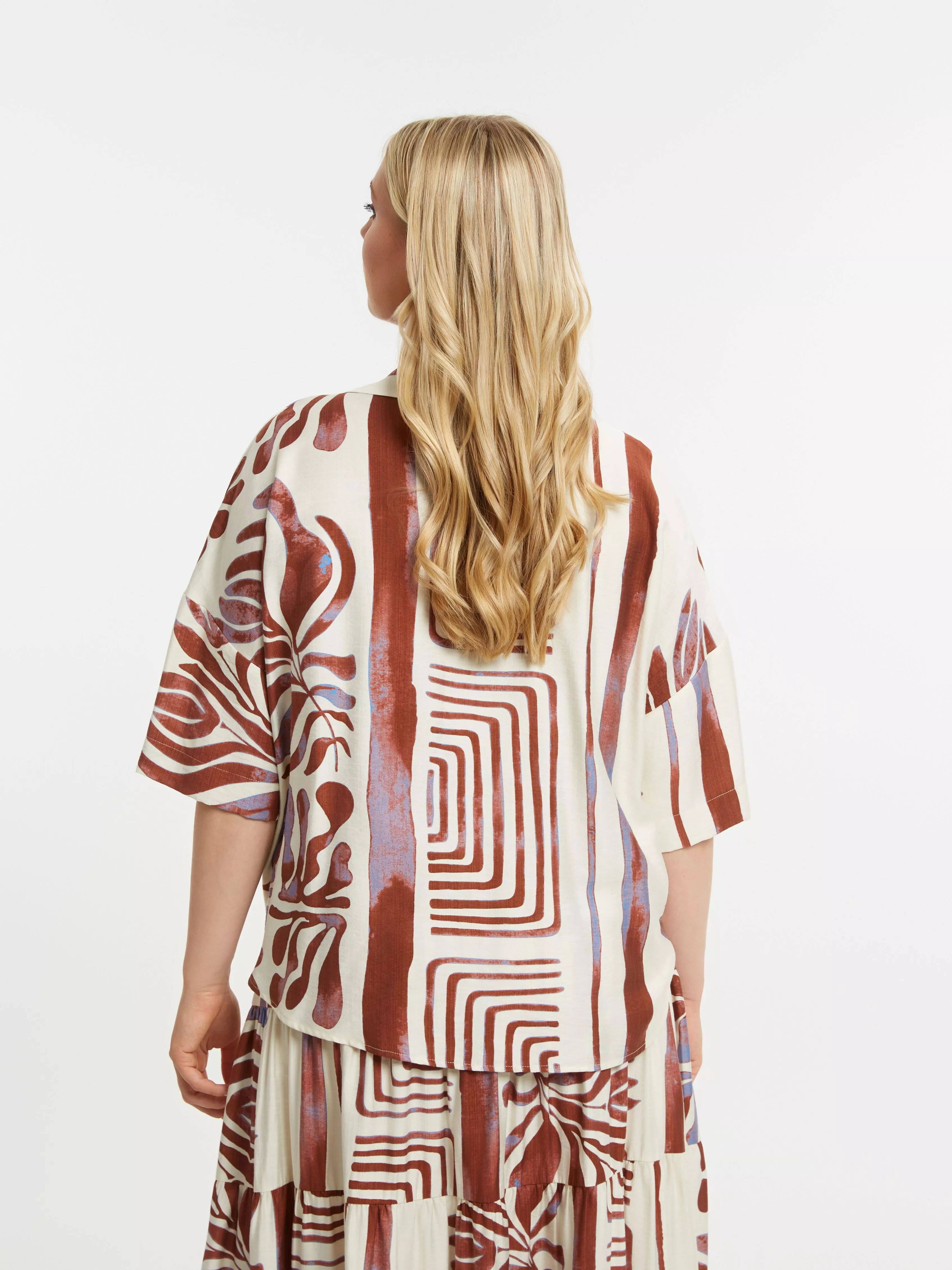 BLOUSE À NOUER FLUIDE IMPRIMÉE – MAT FASHION – GRANDE TAILLE 42–52