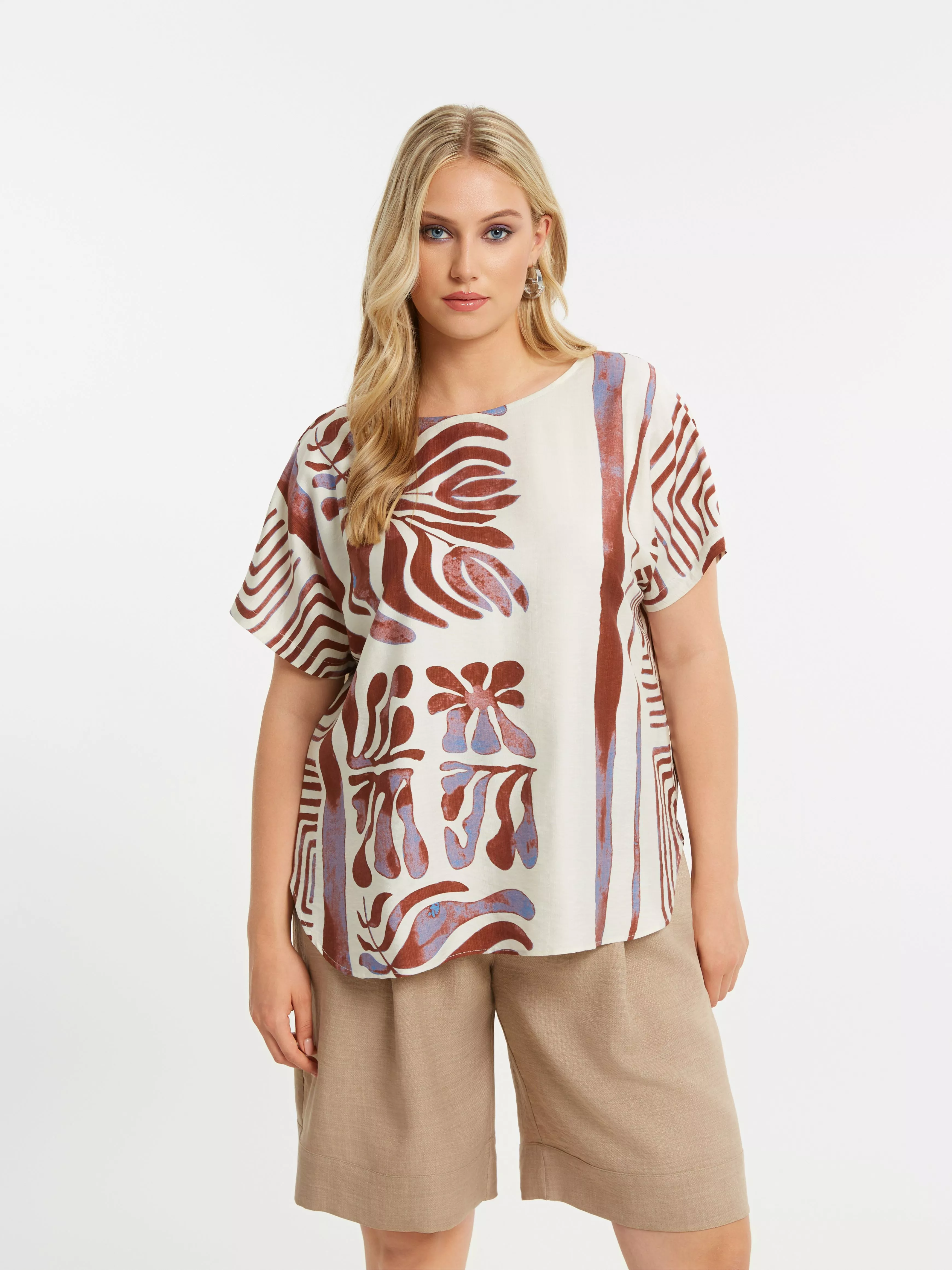 TUNIQUE IMPRIMÉE FLUIDE – MAT FASHION – GRANDE TAILLE 42–52