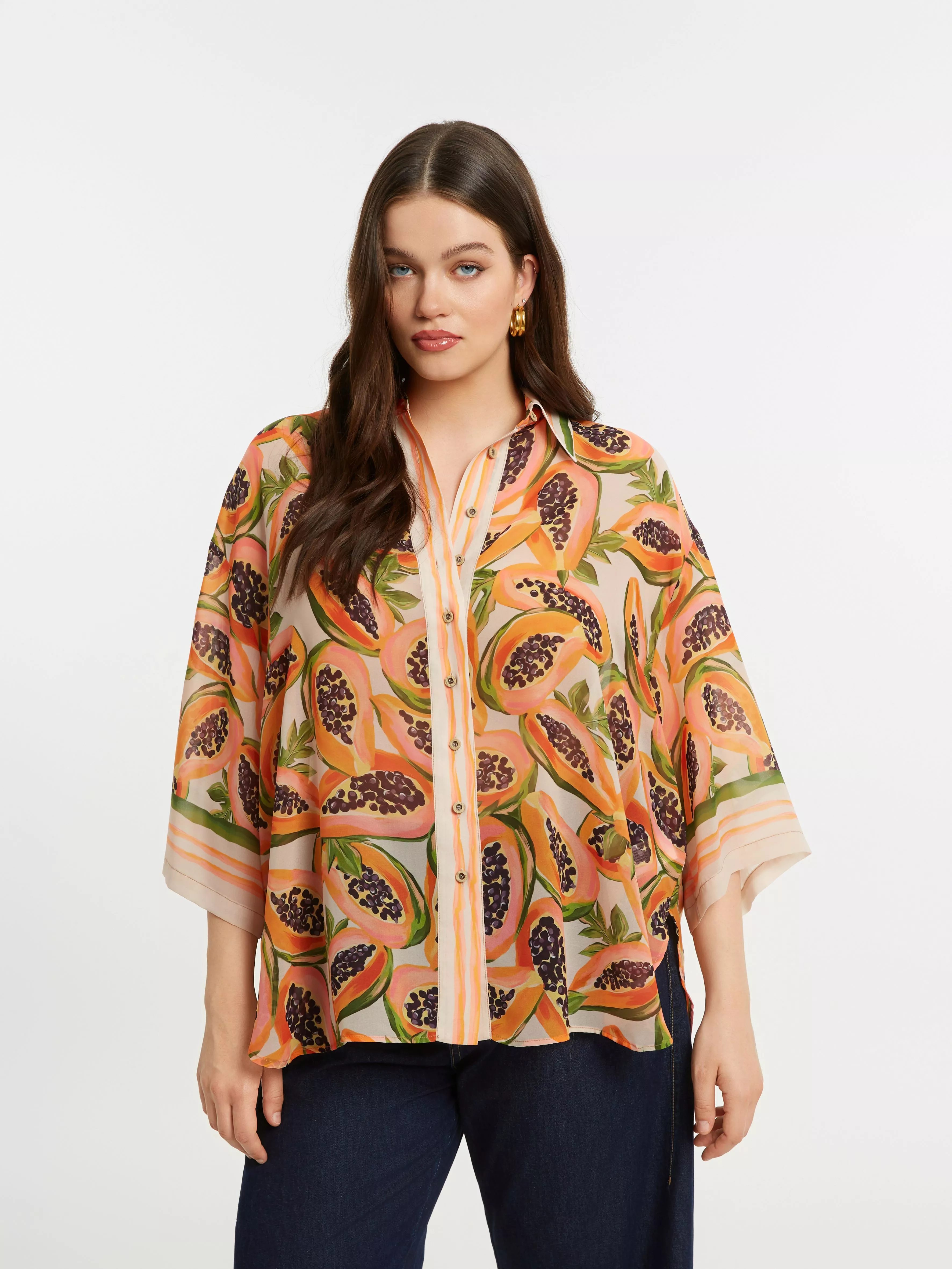 BLOUSE PAPAYA IMPRIMÉE – MAT FASHION – GRANDE TAILLE 44–54