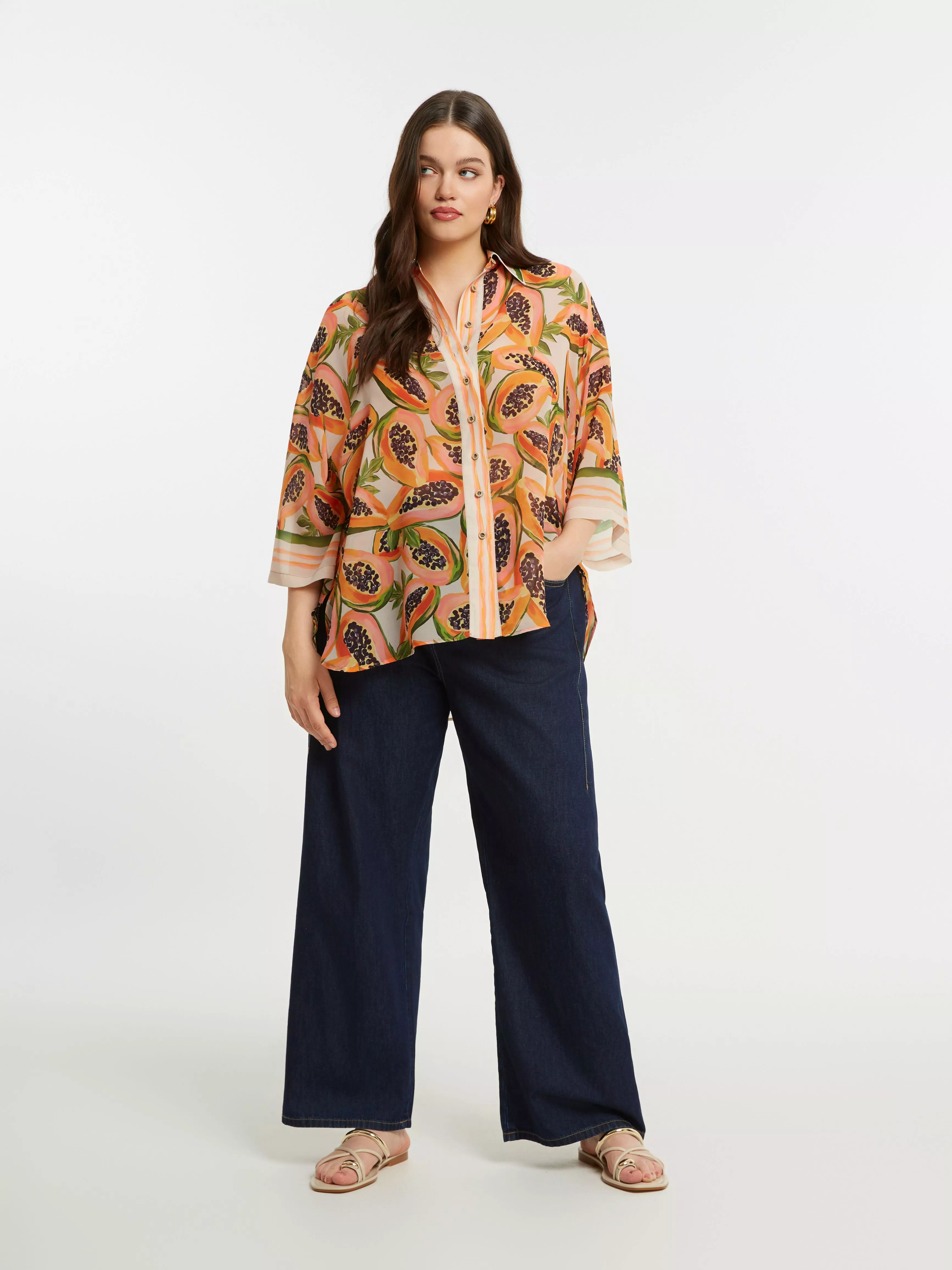 BLOUSE PAPAYA IMPRIMÉE – MAT FASHION – GRANDE TAILLE 44–54