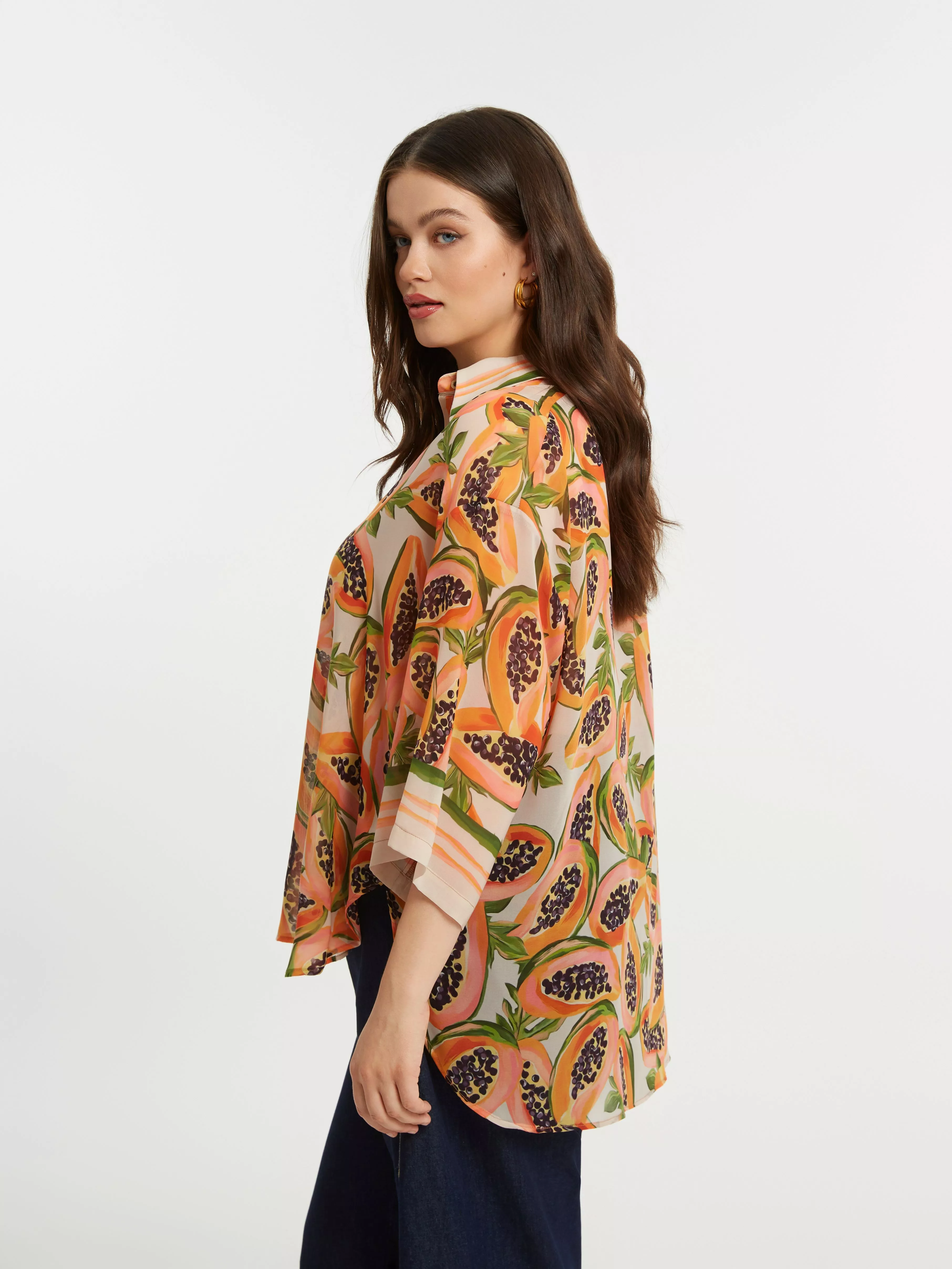 BLOUSE PAPAYA IMPRIMÉE – MAT FASHION – GRANDE TAILLE 44–54