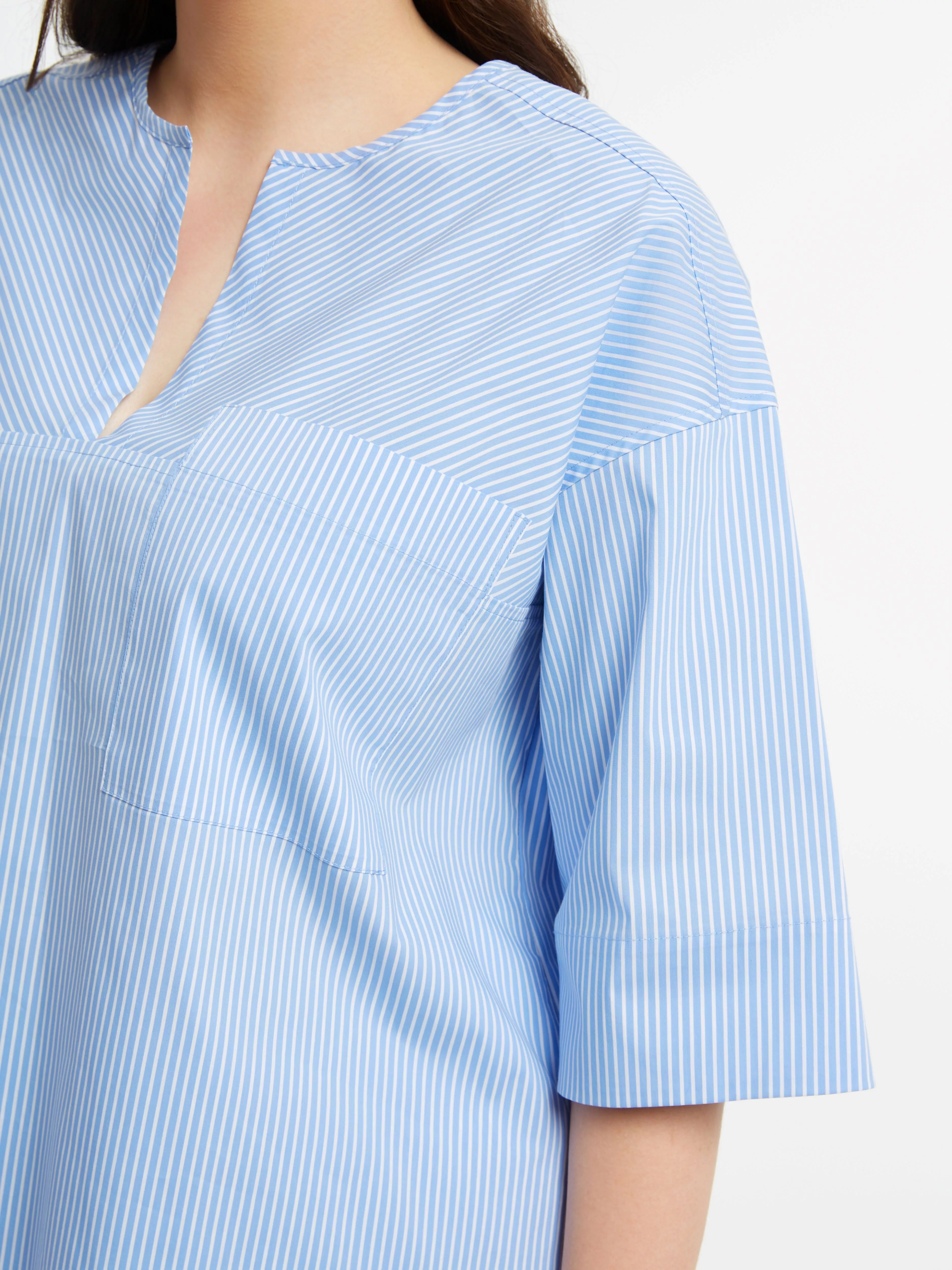 TUNIQUE LIGHT BLUE RAYÉE – MAT FASHION – GRANDE TAILLE 44–54