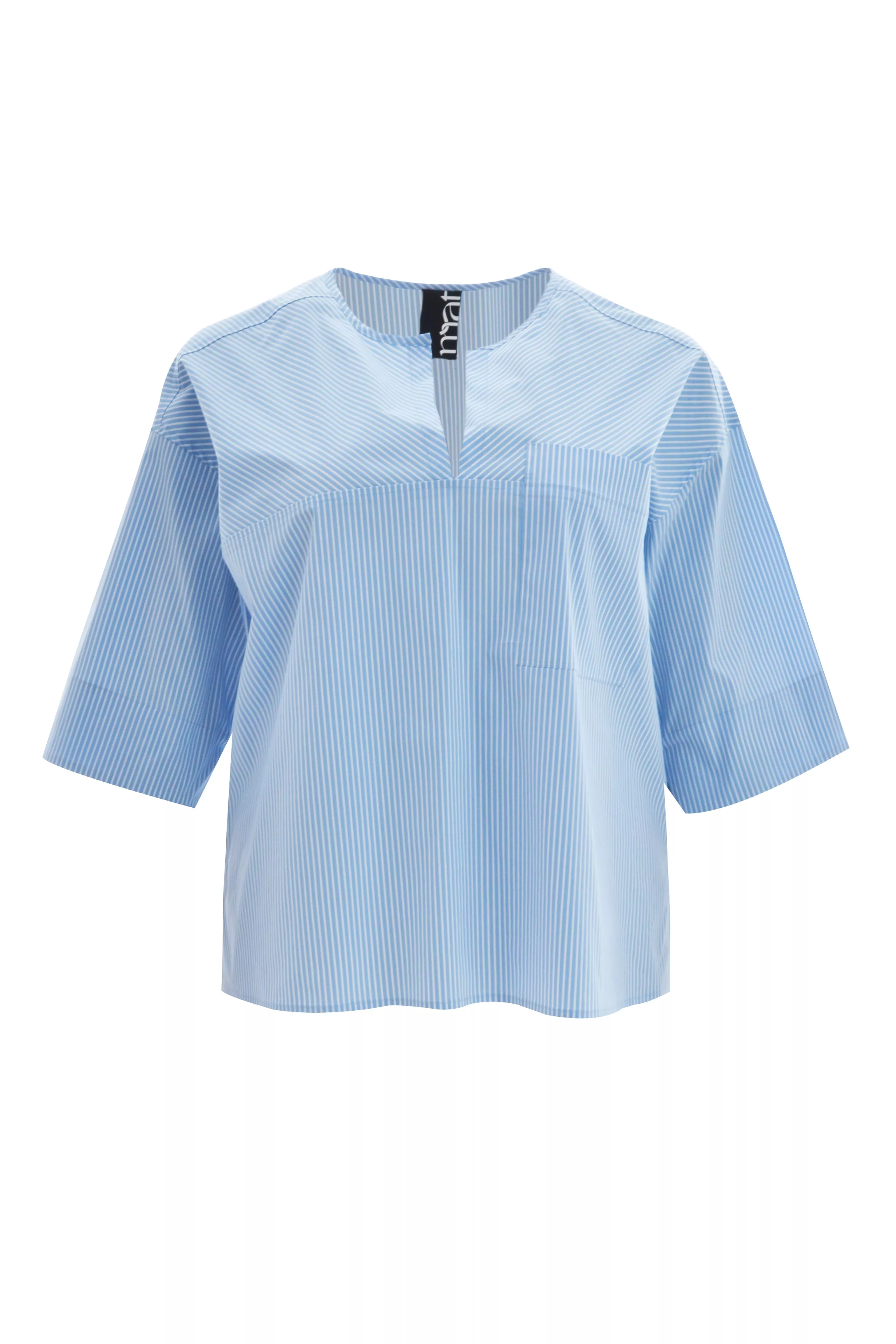 TUNIQUE LIGHT BLUE RAYÉE – MAT FASHION – GRANDE TAILLE 44–54